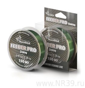 Леска ALLVEGA Feeder Pro Sinking 150м, 0,18мм, 3,95кг, цвет- Dark Green, тонущая (LFP15016) (1)