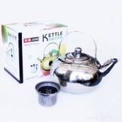 Чайник походный KETTLE, 2,0л, 18см, нерж.сталь, с ситечком, со свистком, в коробке