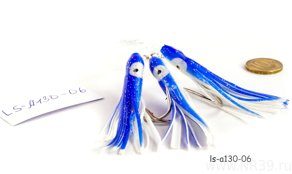 Подвеска морская Mikado Octopus Rig, 8cm, 3x6/0 (Blue/white)